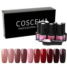 COSCELIA Nail Gel Polish Set 10pc Semi Permanent Soak Off Varnish UV Gel Nail Polish Kit UV Gel For Nail Gellack Manicure Set COSCELIA Nail Gel Polish Set 10pc Semi Permanent Soak Off Varnish UV Gel Nail Polish Kit UV Gel For Nail Gellack Manicure Set