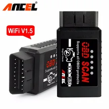 2017 Ancel Elm 327 V1.5 ELM327 Wifi Scanner Auto OBD2 Diagnostic Tool OBDII V 1.5 Wireless For Both Android Iphone ios