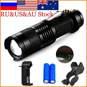 Mini-Pocket-Led-Flashlight-3000LM-Q5-LED-Torch-Belt-Clip-Adjustable-Zoom-Focus-AA-14500-Flash