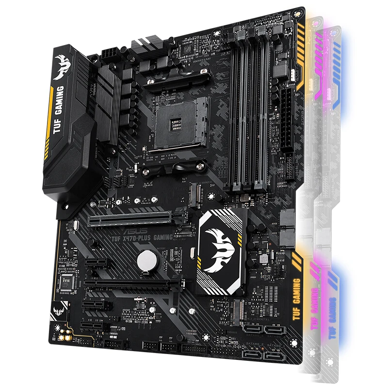 Материнская плата ASUS TUF X470-PLUS игровой материнской платы AM4 4X4DDR4 Max 64 Гб Оперативная память PCI-E3.0 2XM. 2 6XSATAIII DVI HDMI AMD X470 настольные игры доска