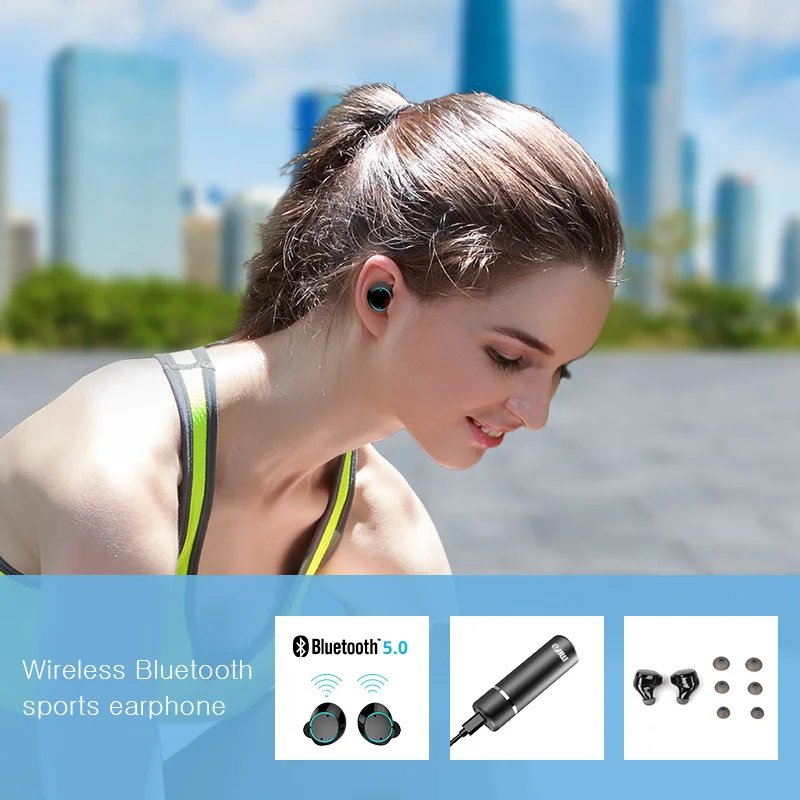 Mifa X1 سماعات بلوتوث لاسلكية صحيح بلوتوث 5.0 سماعة التوائم ستيريو في الأذن TWS مع Mic بطارية نقالة صندوق تخزين