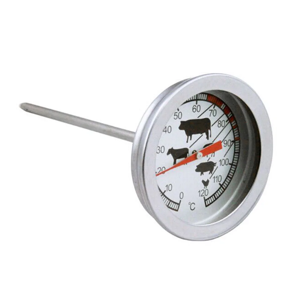 0 120 Degrees Celsius Stainless Steel Grill Thermometer Barbecue Thermometer Temperature Monitor