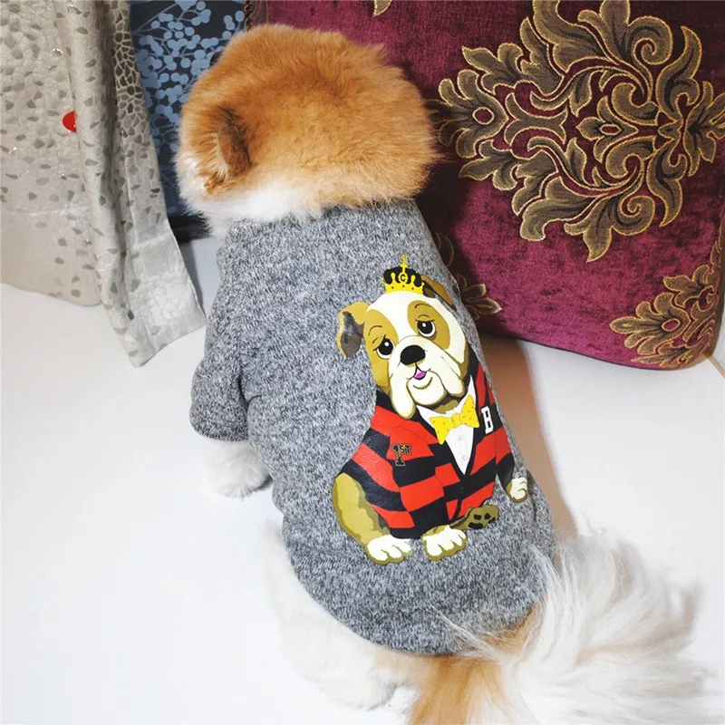 Pet Autumn Winter Costume Top, Short Sleeve Warm Fleece Sweater For Small Medium Dogs