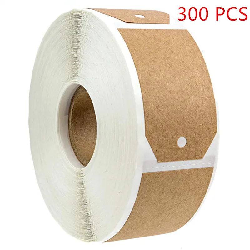 

300pcs/roll Wedding decoration stickers seal labels 1.2 x 2 inch Natural Kraft Holiday Present envelope Gift Tags Gifts, Craft
