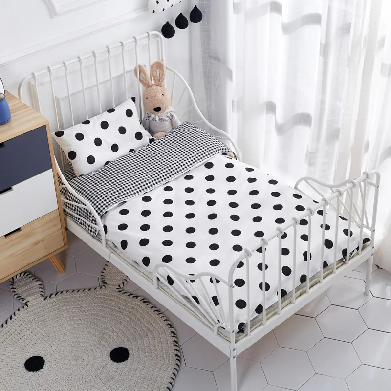

Free Ship 3 Pcs Baby Bedding Set Pure Cotton Woven Crib Bed includes Pillowcase Bed Sheet Duvet Cover Without Filler