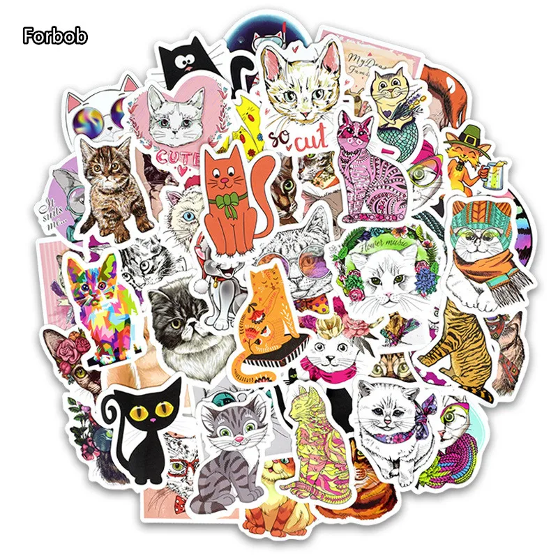 50 шт./лот Kawaii Животные наклейки для кошек ноутбук автомобильный чемодан