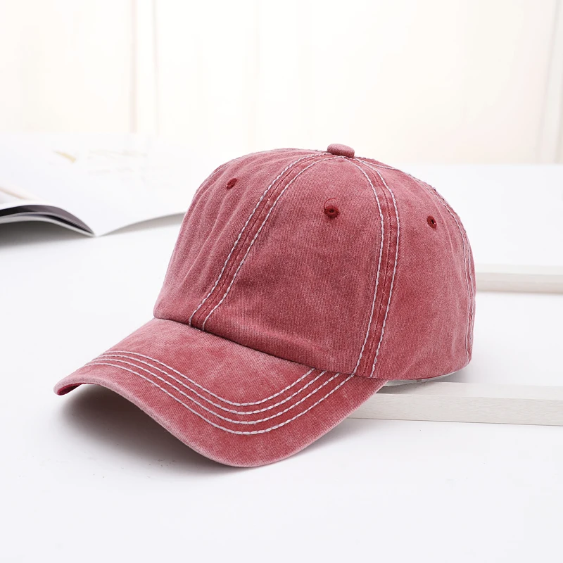 Cotton Unisex Vintage Washed Distressed Baseball Cap Twill Solid Adjustable Dad Hat Baseball