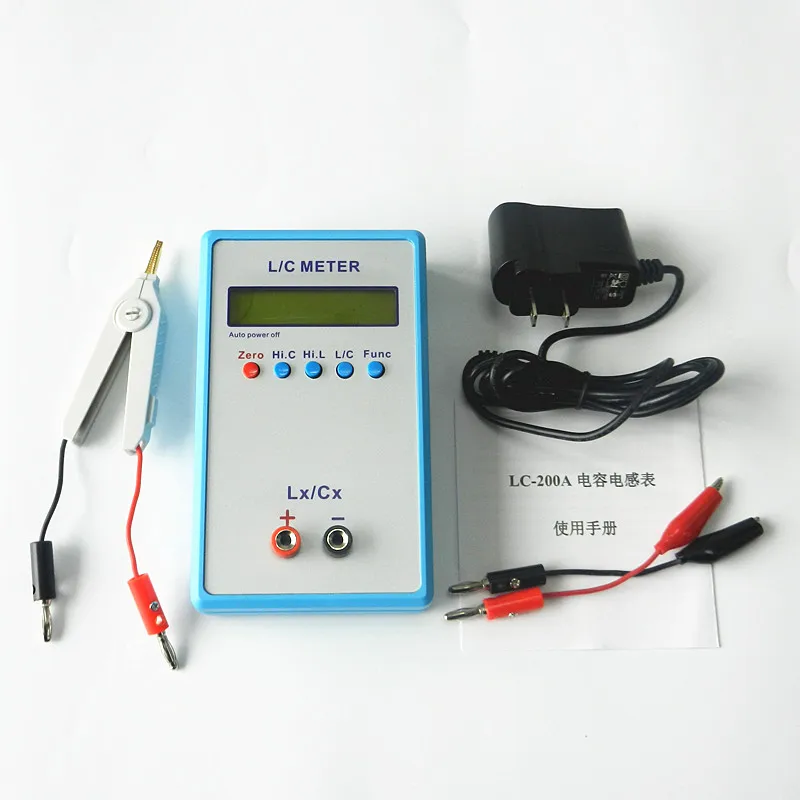 JUNTEK LC 200A цифровой ЖК измеритель индуктивности метр 1pF 100mF 1uH 100H емкости с