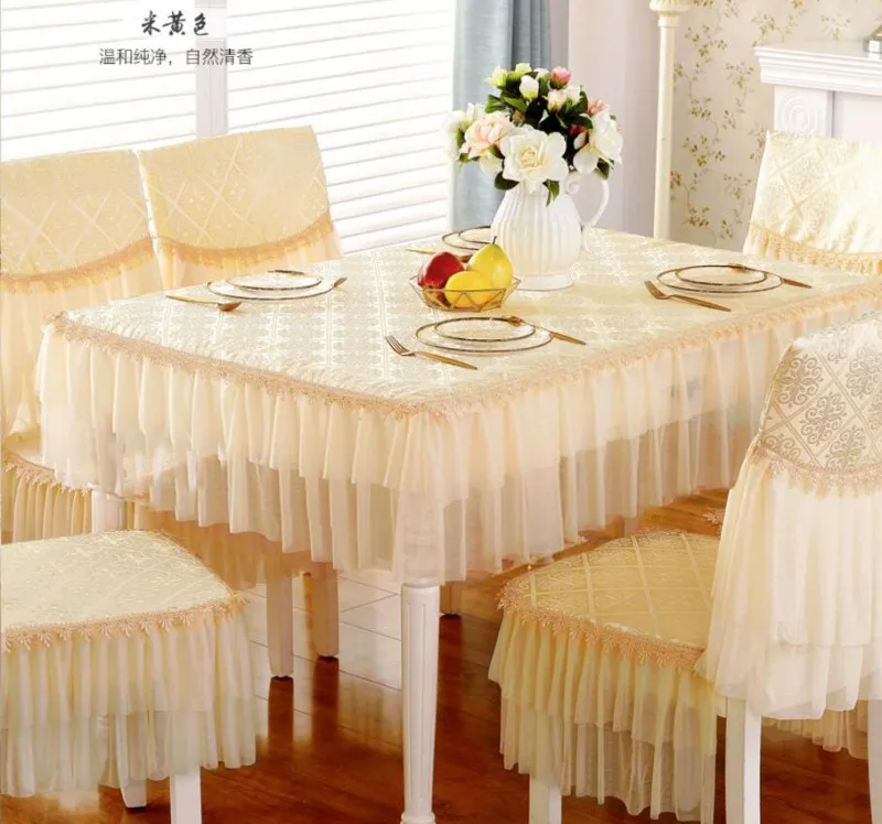 Сельская кружевная скатерть для стола стула, покрытие чайного стола, юбка прямоугольной формы, сине-белая скатерть для стола, скатерть для свадебного украшения