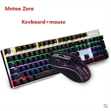 Metoo Zero светодиодный с подсветкой синий/черный/красный переключатель игровая механическая клавиатура+ мышь комбо набор игровой свет компьютерные наклейки с российской символикой