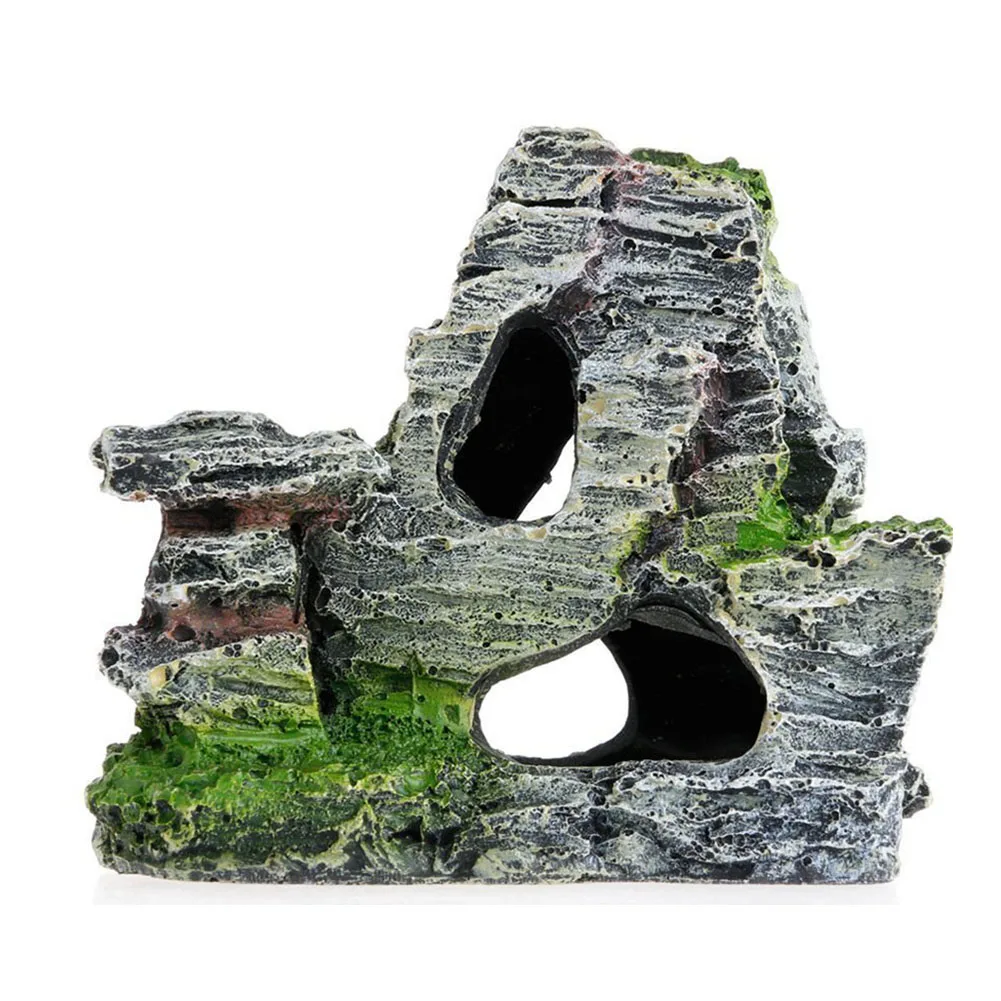 

Mountain View Decor Rockery Landscape Rock Hiding Cave Tree Aquarium Ornament For Fish Tank Decoration Colorful
