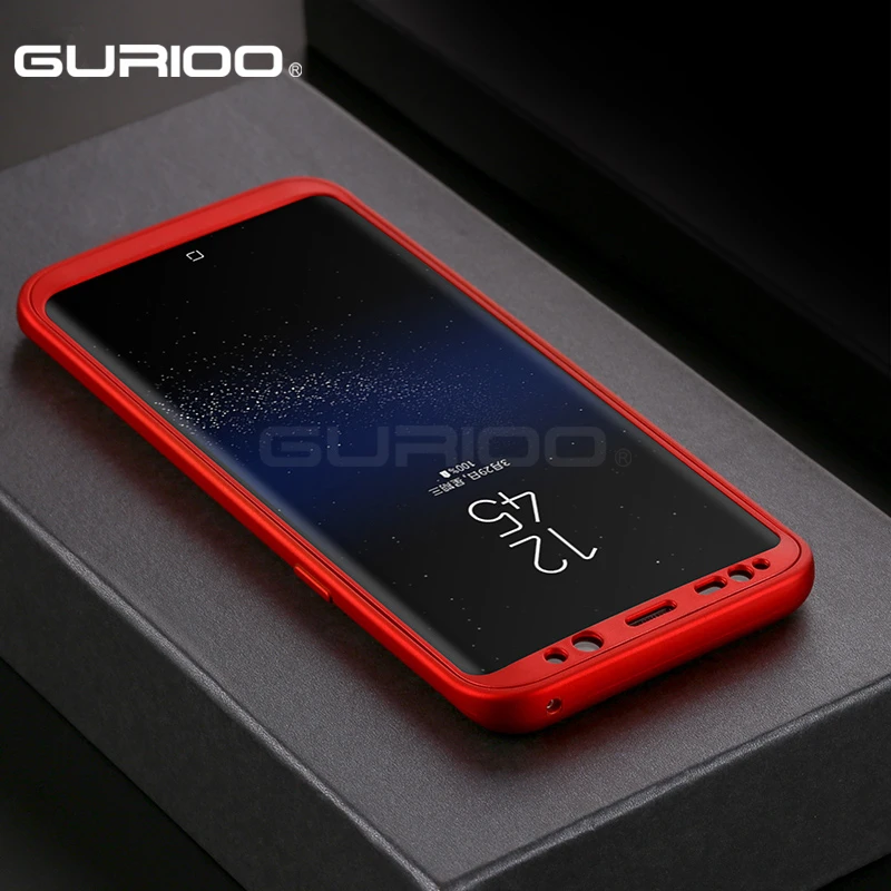 

GURIOO 360 Protected Full Phone Case For Samsung Galaxy S8 S8 Plus Cover Soft TPU Silicone Case For Samsung S8 Shockproof Shell