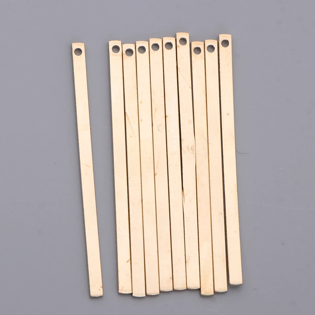 10 Piece Alloy Flat Rectangle Blank Coin Engraving Stamping Charms Tag Pendant Necklace Bracelet Pendants for DIY Jewelry Making