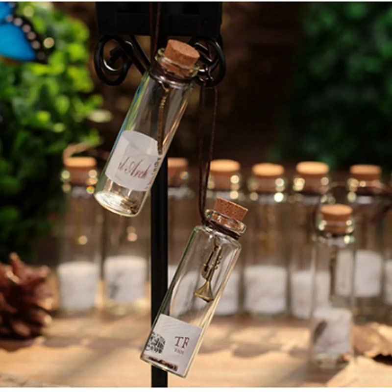 Vintage Sand Drift Bottle Mini Cute Clear Cork Stopper DIY Glass Bottles Craft Wishing Small Decorate Jars Storage Containers