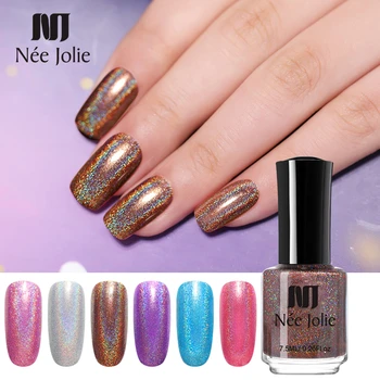 

NEE JOLIE 8ml 7.5ml Brown Nail Polish Shining Rainbow Glitter Varnish Colorful Nail Art Polish 3.5ml