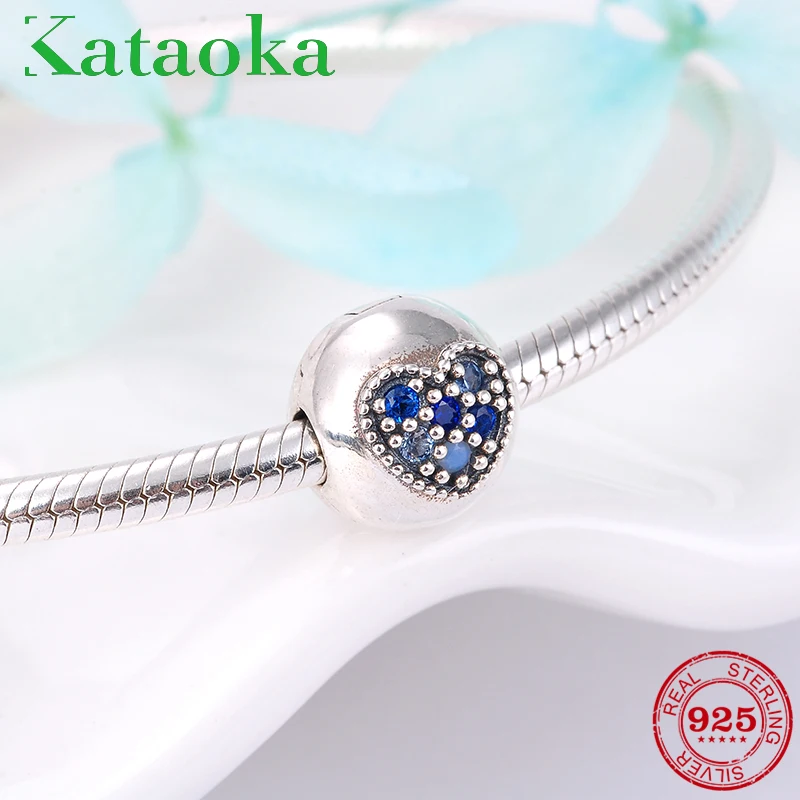 

Fashion women blue Colorful Clip Charm Beads Real 925 Sterling Silver Fit Original Pandora Charm Bracelet Jewelry making