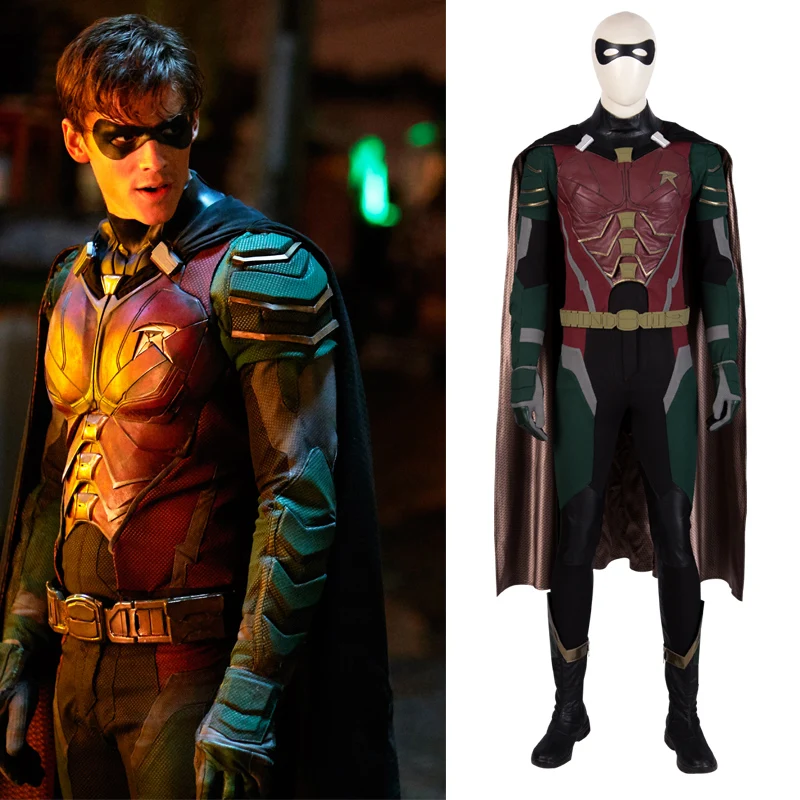 

DC Superhero Titans Robin Cosplay Costume Nightwing Men Adult Halloween Anime Cosplay Attack on Titan Vocaloid Cosplay