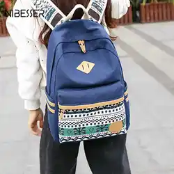 NIBESSER сумка для ноутбука рюкзак 2018 Новая мода Средняя школа студент мешок холщовый печати Колледж ветер рюкзак
