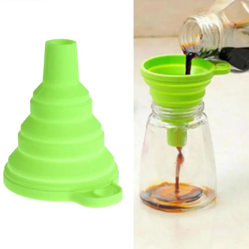 6 цветов Складная воронка силиконовая Складная воронка для жидкого порошка для переноса бутылки с водой Воронка для кухни