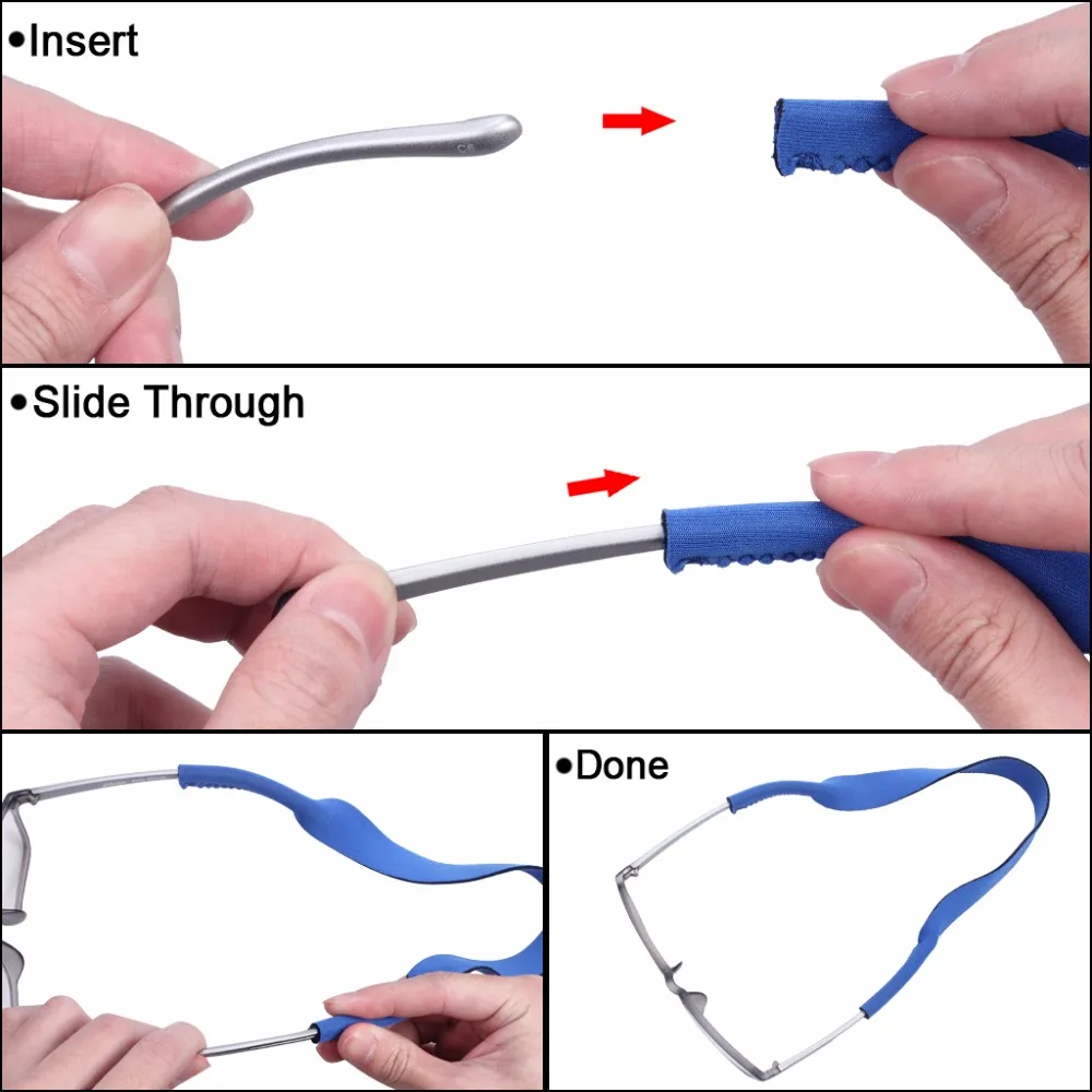 10 шт. очки солнцезащитные очки неопреновые эластичные спортивные оголовье Противоскользящий ремень безопасности шнур держатель для взрослых или детей