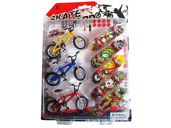 

8PCS/Set Mini Fingerboard finger skateboard and bmx bike toy for children kids skate boards scooter fun Novelty bicycle gift
