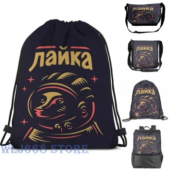 

Funny graphic print shoulder Bags women Laika Single shoulder backpack travel for men Gym Bag