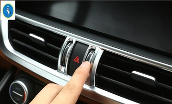 

Yimaautotrims ABS Pearl Chrome Central Air Conditioning AC Vent Outlet Frame Cover Trim For Alfa Romeo Giulia 2016 - 2020