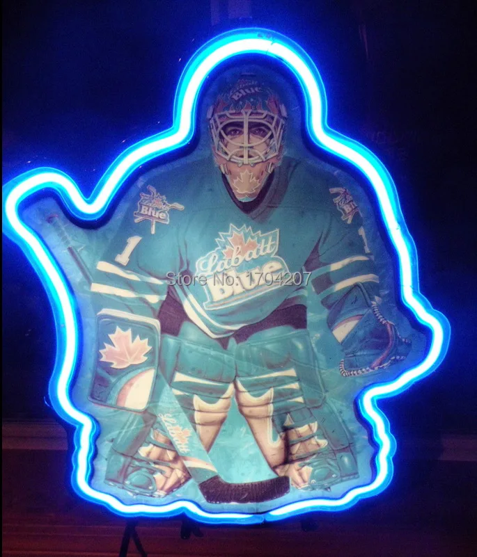 Labatts Blue Beer Hockey Goalie Handcrafted Neon Sign Neon Light Sign