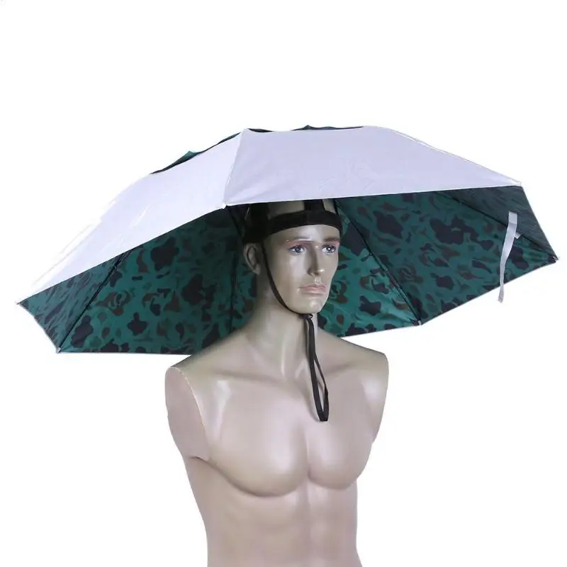 95 см большой головной зонт Анти-УФ Анти-дождь открытый путешествия рыбалка зонтик шляпа портативный тройной складной зонт для мужчин и женщин