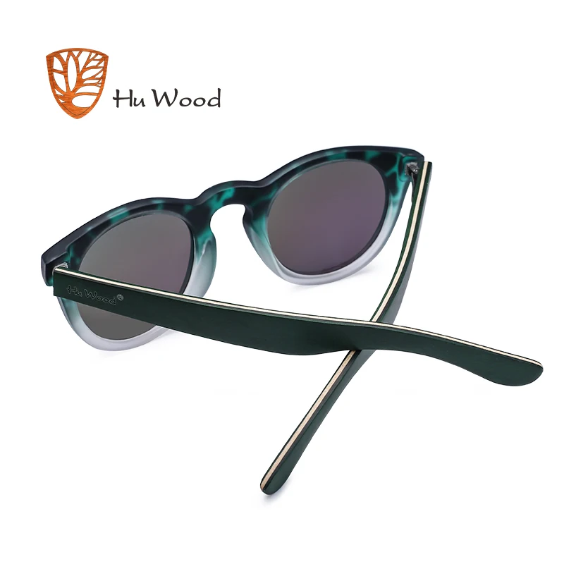 Hu Wood новые винтажные Круглые Солнцезащитные очки женские брендовые дизайнерские