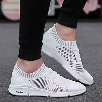 

Breathable Causal Sock Shoes for Man Black White Mesh Tenis Shoes Men Outdoor Walking Sneakers Male Comfortable Summer Sneakers