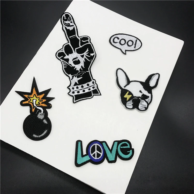 10pcs/lot Embroidered Cool pattern Patches For Clothing DIY Accessory
