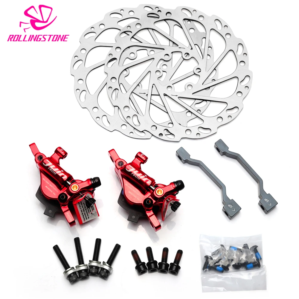 

Juin Tech R1 bicycle disc brake set cable line pull hydraulic Disc Caliper 160mm MTB XC Road CX GRAVEL CYCLOCROSS BLACK RED