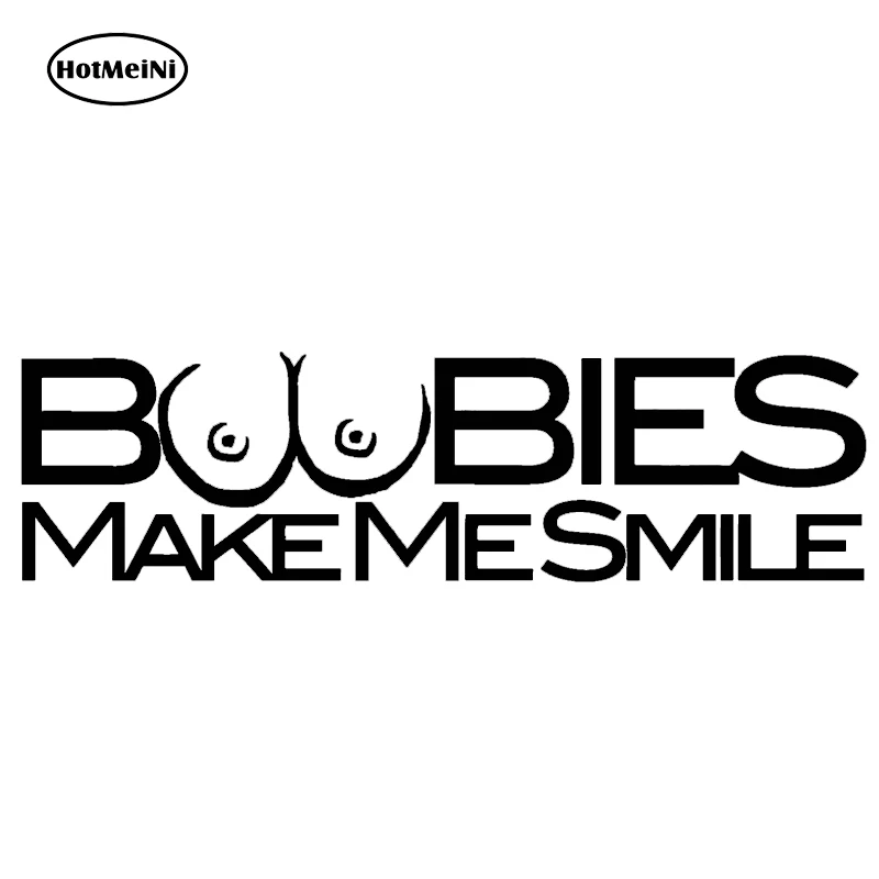 

40cm Boobies Make Me Smile Car Sticker Funny Boobs Hater Jdm Breast Car Window Decal