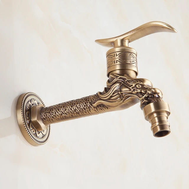 Continental Carved Retro 100 Copper Whot And Cold Washing Machine Continental Carved Retro 100 Copper Whot And Cold Washing Machine Faucet Vintage Tap Antique Bathroom