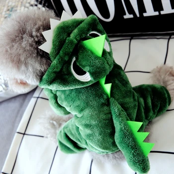 

Animal Halloween Dog Clothes Winter Jumpsuit Green Pink Flannel Winter Autumn Pet Costume Hoodie Funny For Yorkshire Terriers