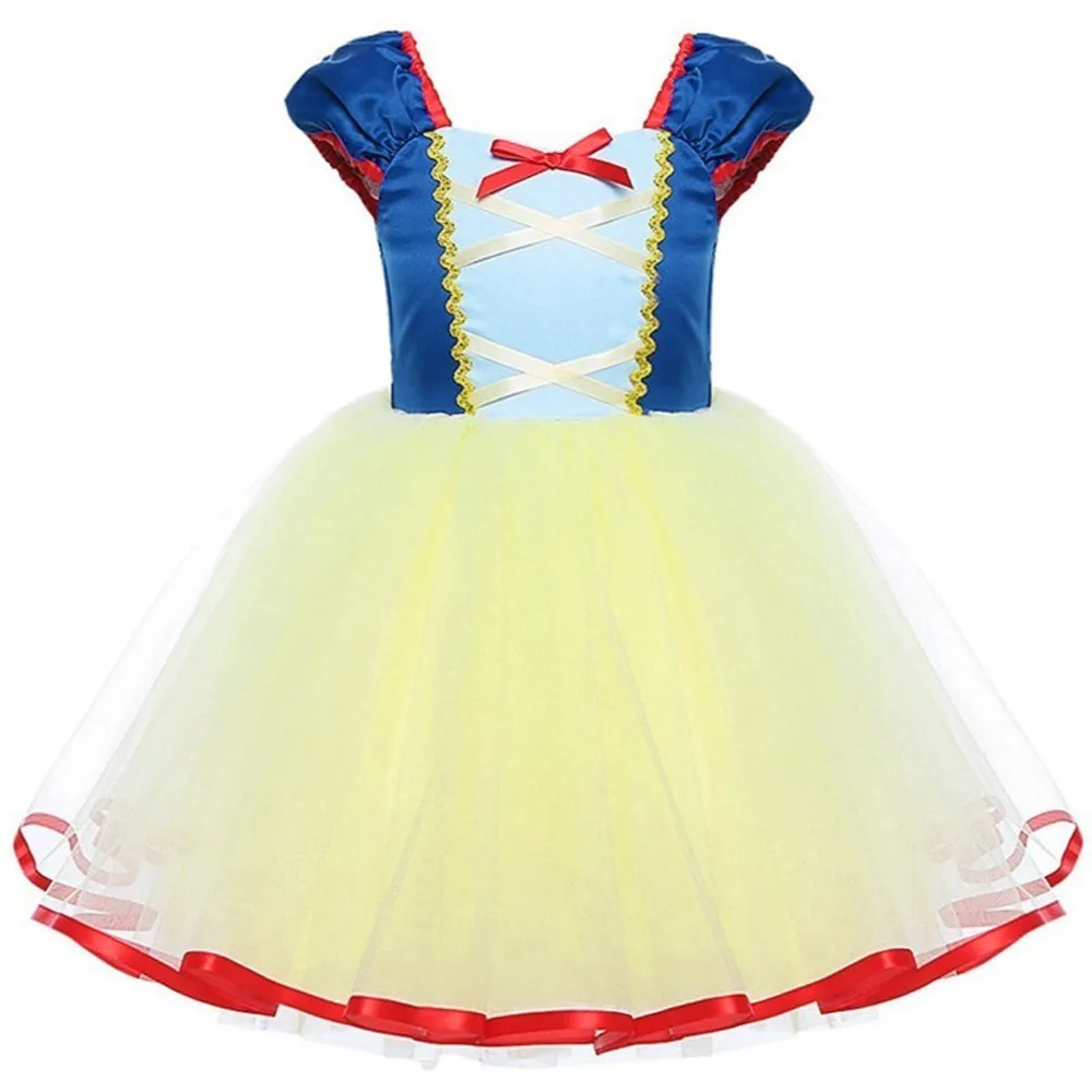 

Snow White Princess Lace Cosplay Dresses for Girls Party Dress Children's Tulle Dress Baby Girl Tutu Bow Dress Infant 12M-5T 827