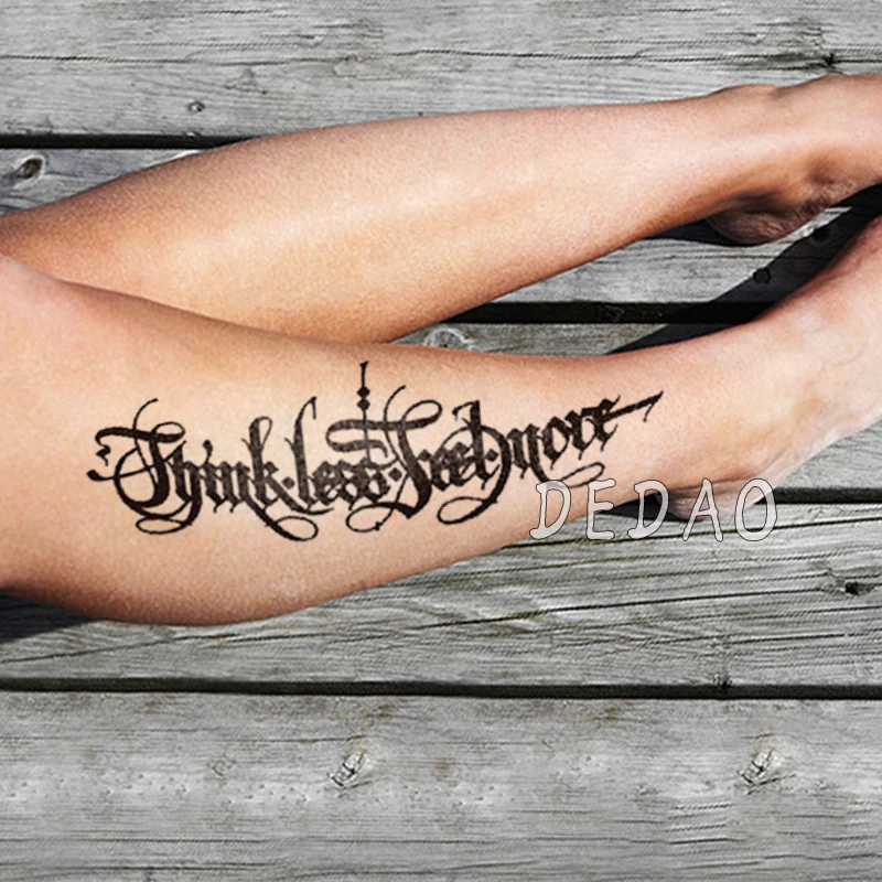 

Waterproof Temporary Tatoo Fake Tattoo Sticker English Letter Tatouage Flash Tatto Big Size Tattoos Stickers For Girl Women Men