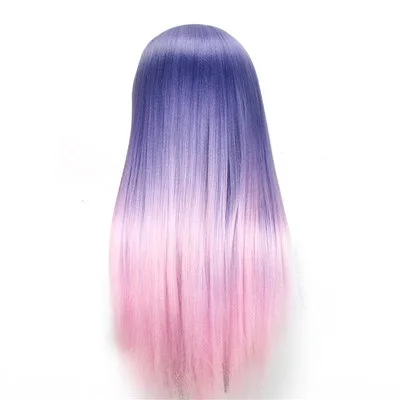 Cammitever Purple Pink Change Color Hair Rainbow Hair Mannequin