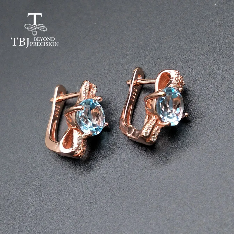 Женские серьги с натуральным драгоценным камнем TBJ ювелирные украшения небесно