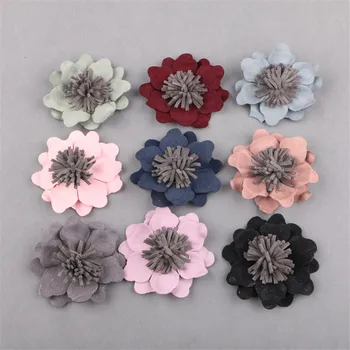 

New 18PCS/Lot Fashion FloraJewelry Material Handmade DIY Flower Button Patch Sticker for Girl Hair Clips Headband