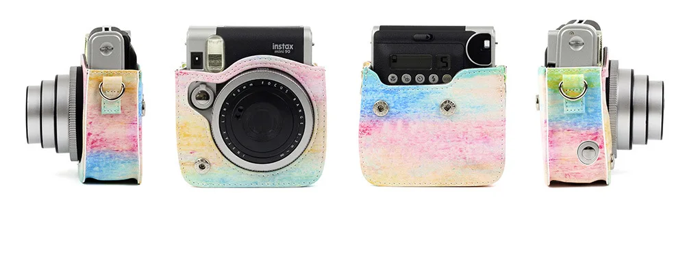 FUJIFILM Instax Mini 90 Neo Классический чехол из искусственной кожи плечевой ремень сумка для камеры прозрачный ПВХ защитный чехол для переноски