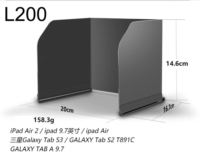Remote Controller Phone Sunshade Tablet Sun Shade Monitor Hood for DJI Mavic 3/Air 2/2S/Mini/Min SE/2/Pro/Mavic 2/Phantom 3 4 for 9.7in-L200