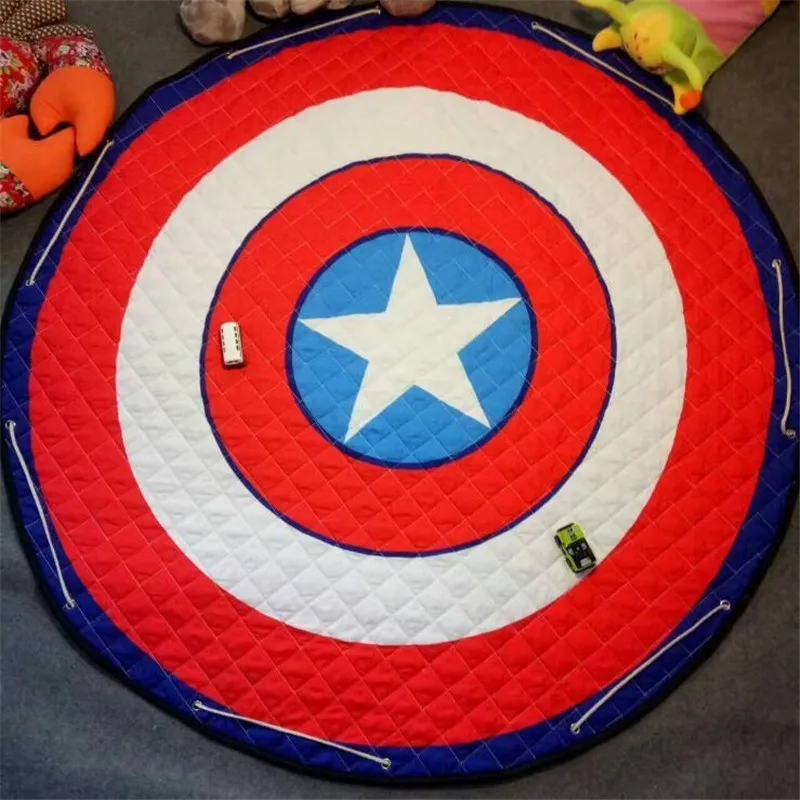 Мультфильм лиса Капитан Америка 150 см круглый ковер для детской комнаты анти-скольжения напольный коврик Пикник одеяло детские игровой коврик сумка для хранения - Цвет: Style 2