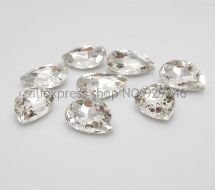 

6pcs/lot 20*30mm big water-drop glass crystal rhinestone pieces blingbling clear crystal for sofa chair door garment decoration