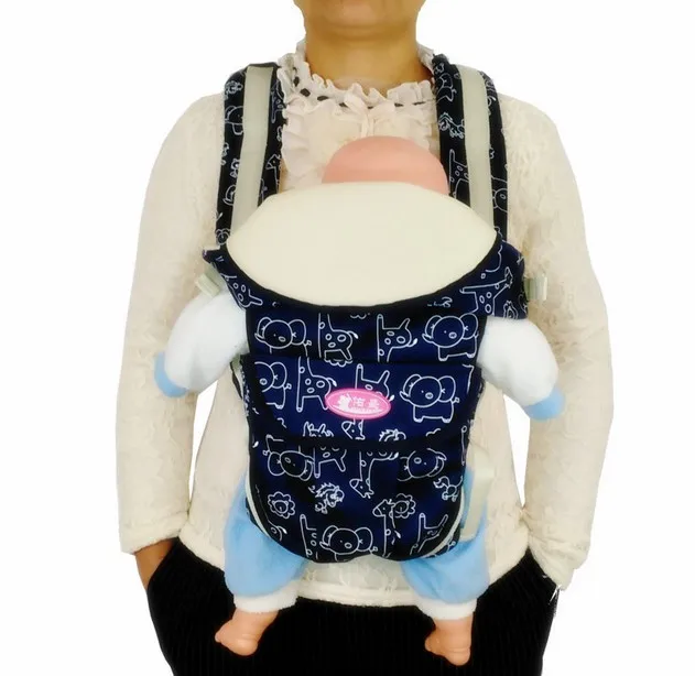 Акция! Спереди и сзади Кенгуру Органический хлопок новорожденных Обёрточная бумага слинг Рюкзаки регулируемый дети