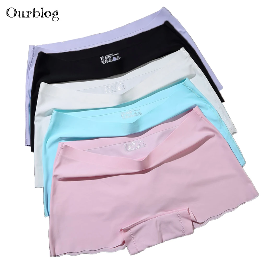 OURBLOG 4pieces/lot Women's Safety Short Pants Woman Seamless Panties Ladies Knickers Underwear Purple Woman Comfort Panties
