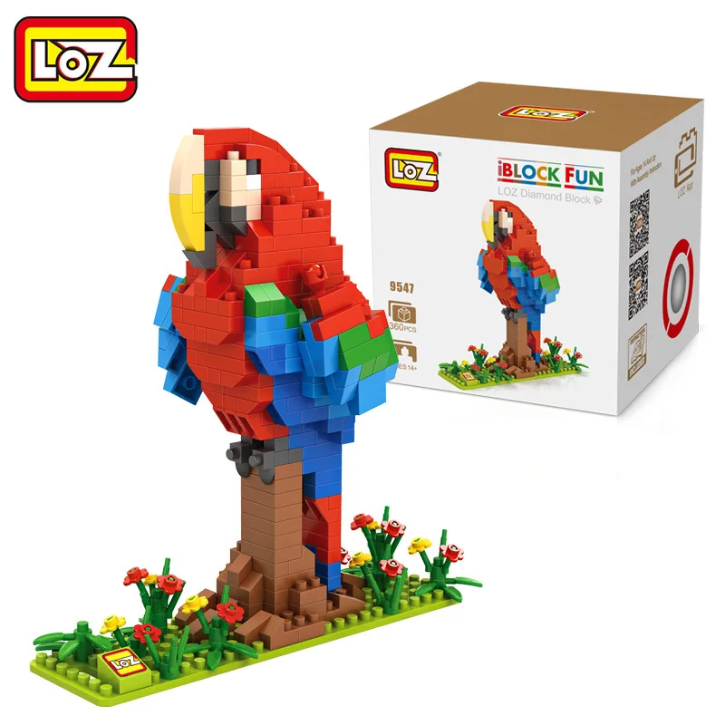 

DIY Mini Building Nano blocs, enfants cadeaux, jouets Educatifs, modele, drole, 9547, mignon, 360 pcs, oiseau, perroquet
