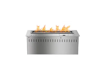 

18 inch Long Remote control intelligent silver bio ethanol decor flame electric fireplace