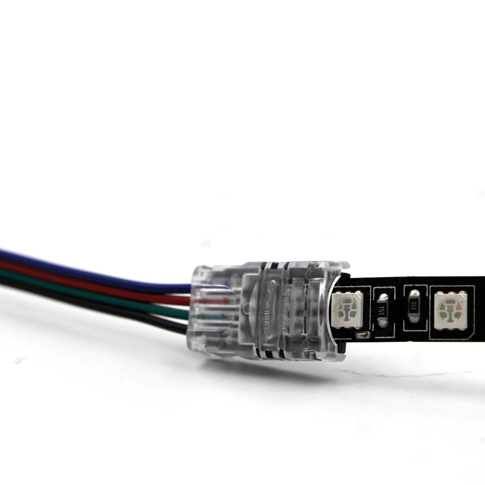 

5PCS Wire Cable Connector Clamp Terminal wire to strip connector clip led for Single Color 8mm 10mm rgb rgbw LED strip light